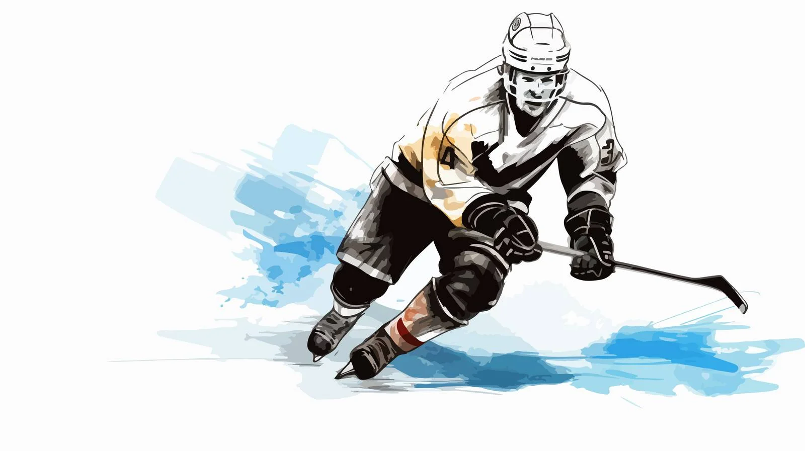 Hand-Drawn Hockey Player Vector Illustration — free download from Dotvec