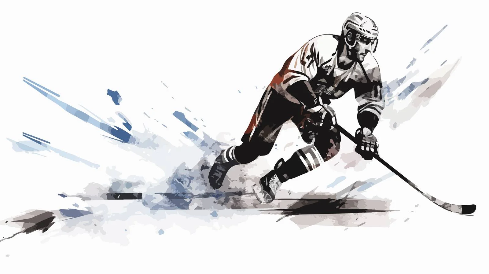 Hand-Drawn Hockey Player Sketch — free download from Dotvec