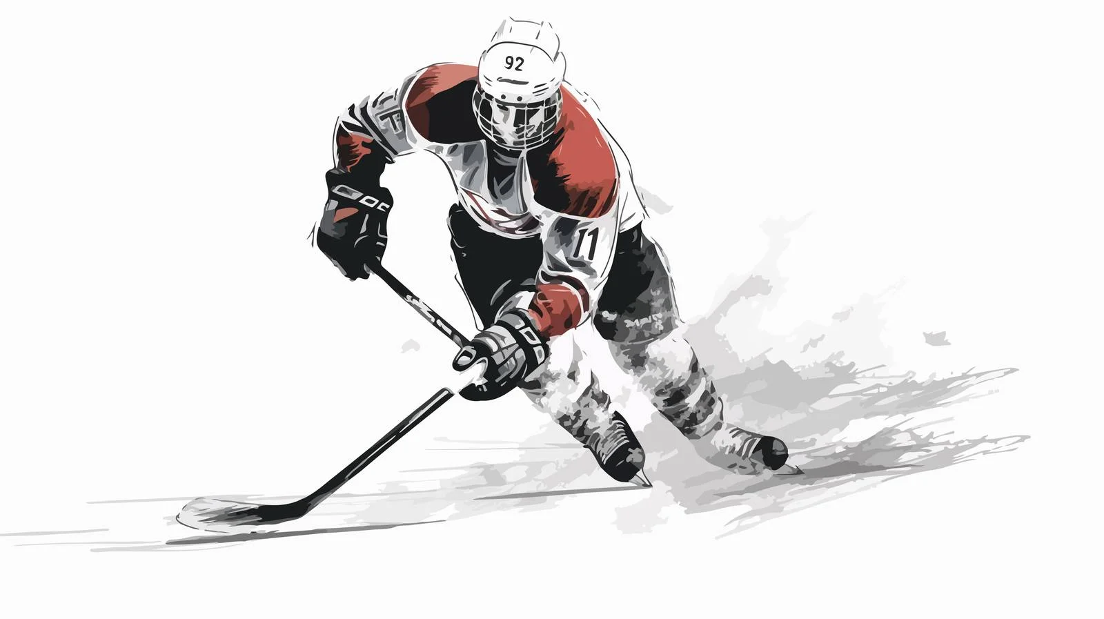 Hand-Drawn Hockey Player Sketch — free download from Dotvec