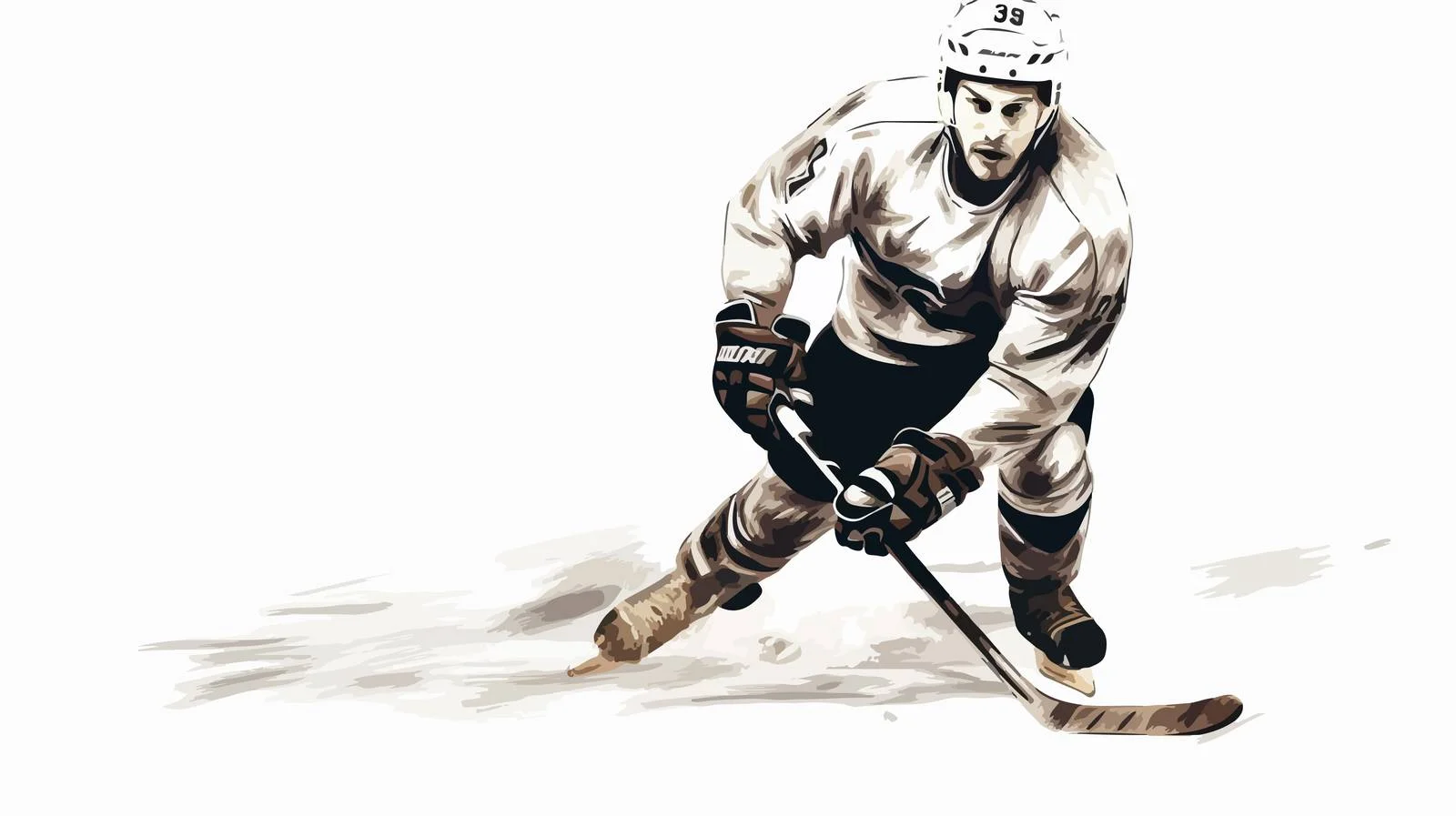 Hand-Drawn Hockey Player Vector Illustration — free download from Dotvec