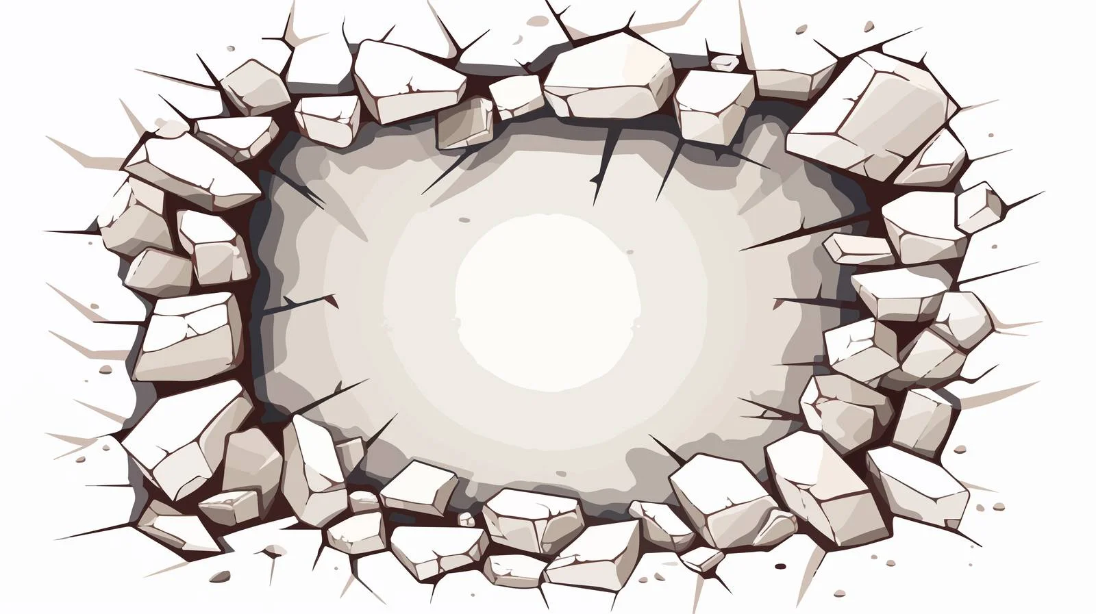 Broken Wall Illustration Vector — free download from Dotvec
