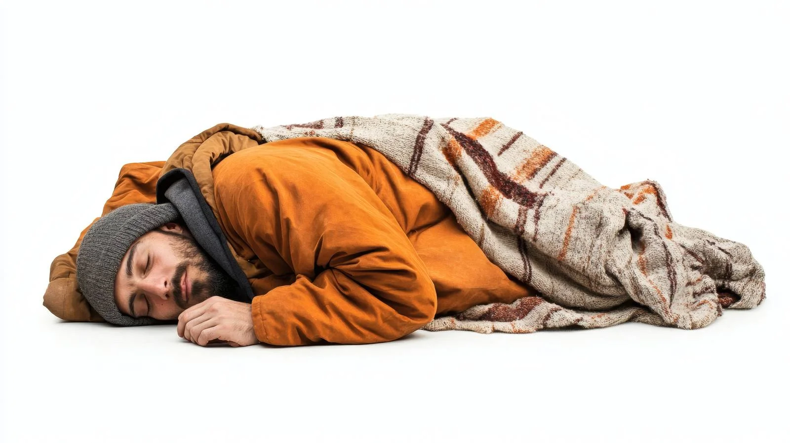 Urban Scene: Homeless Man Resting Outdoors — free download from Dotvec