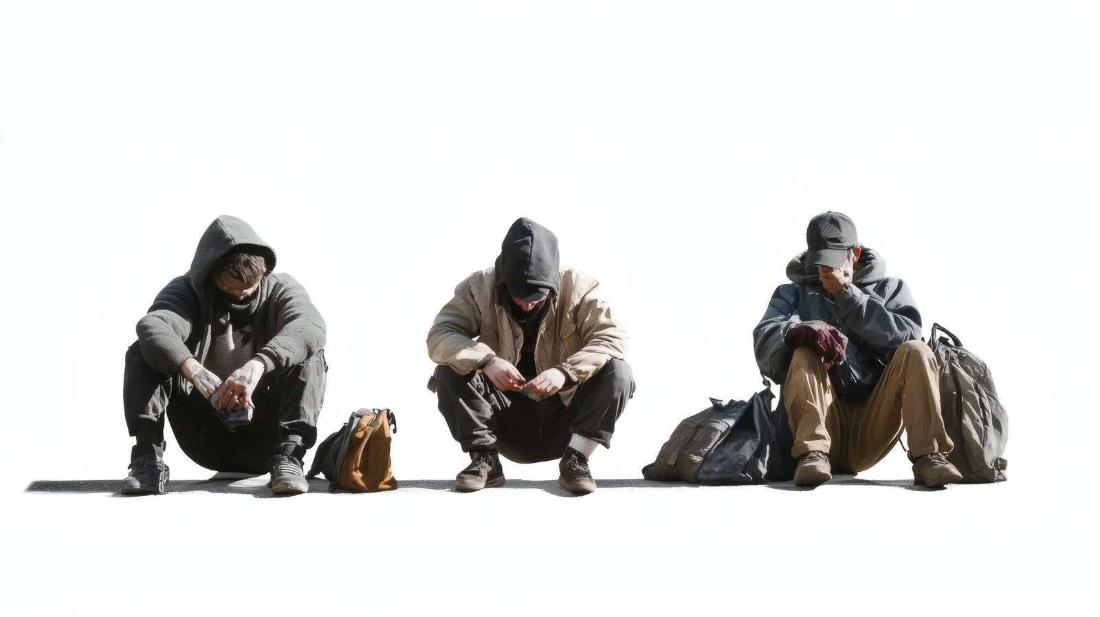 Urban Homeless Individuals on Sidewalk — free download from Dotvec