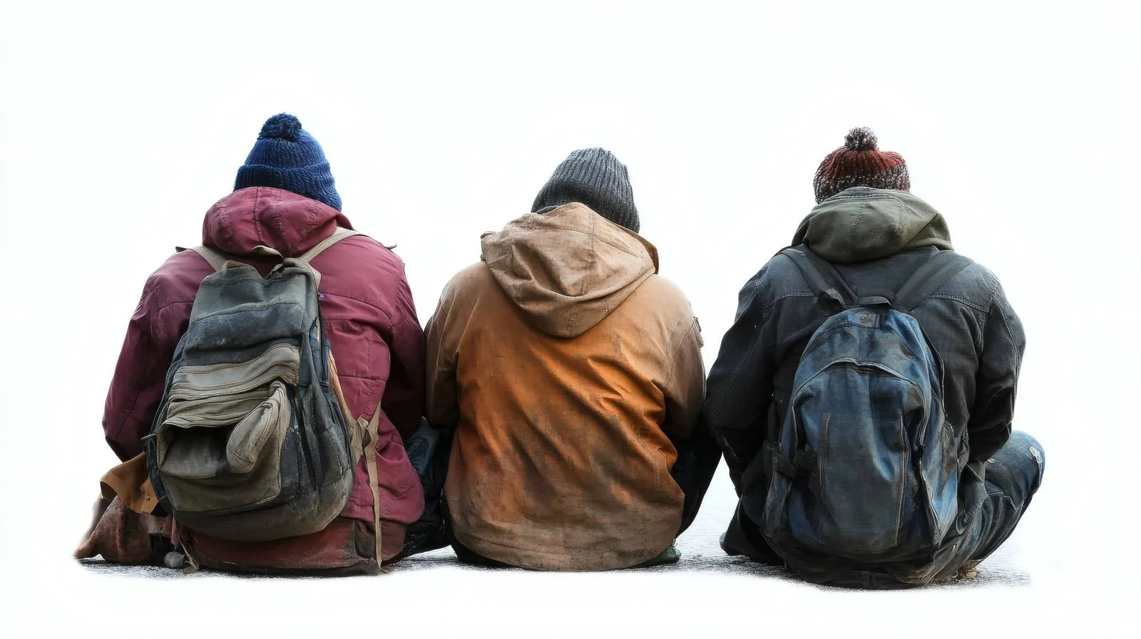 Urban Homeless Individuals on Pavement Alone — free download from Dotvec