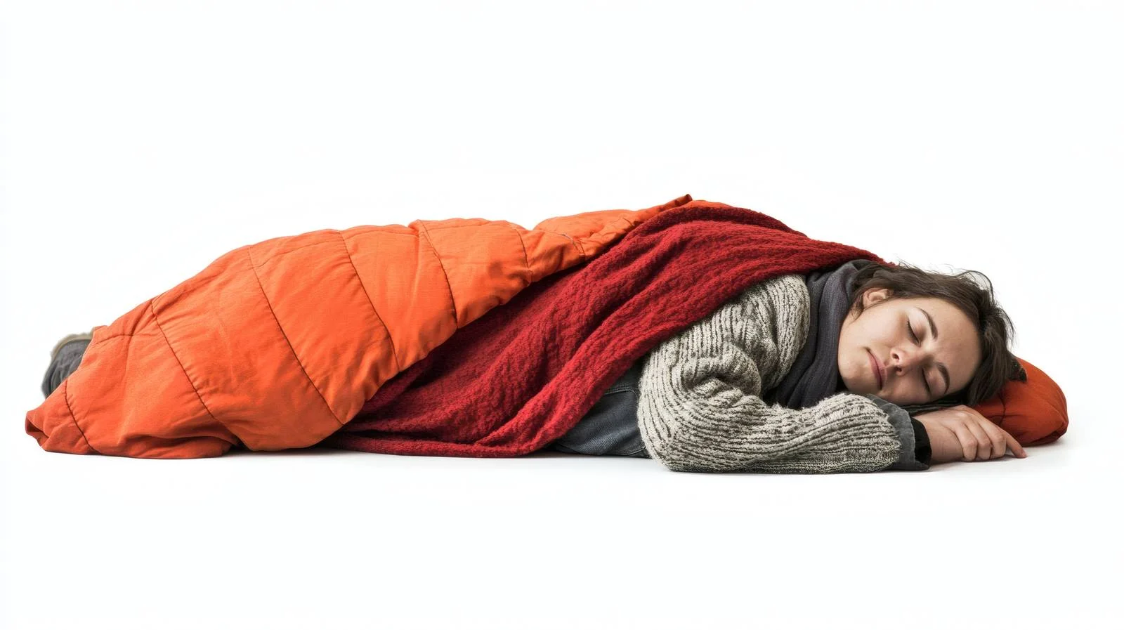 Urban scene with woman sleeping outdoors — free download from Dotvec