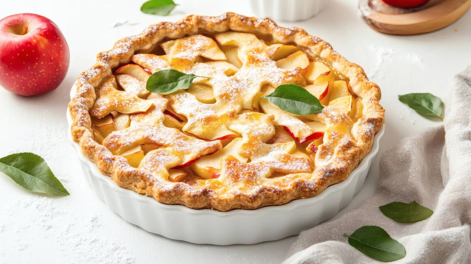 Classic Homemade Apple Pie on White Background — free download from Dotvec