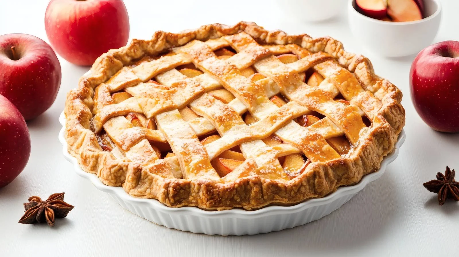 Delicious Homemade Apple Pie on White Background — free download from Dotvec