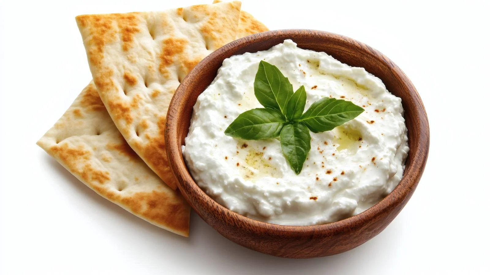 Savory Labneh Cheese Dip with Pita – free homemade food image from Dotvec