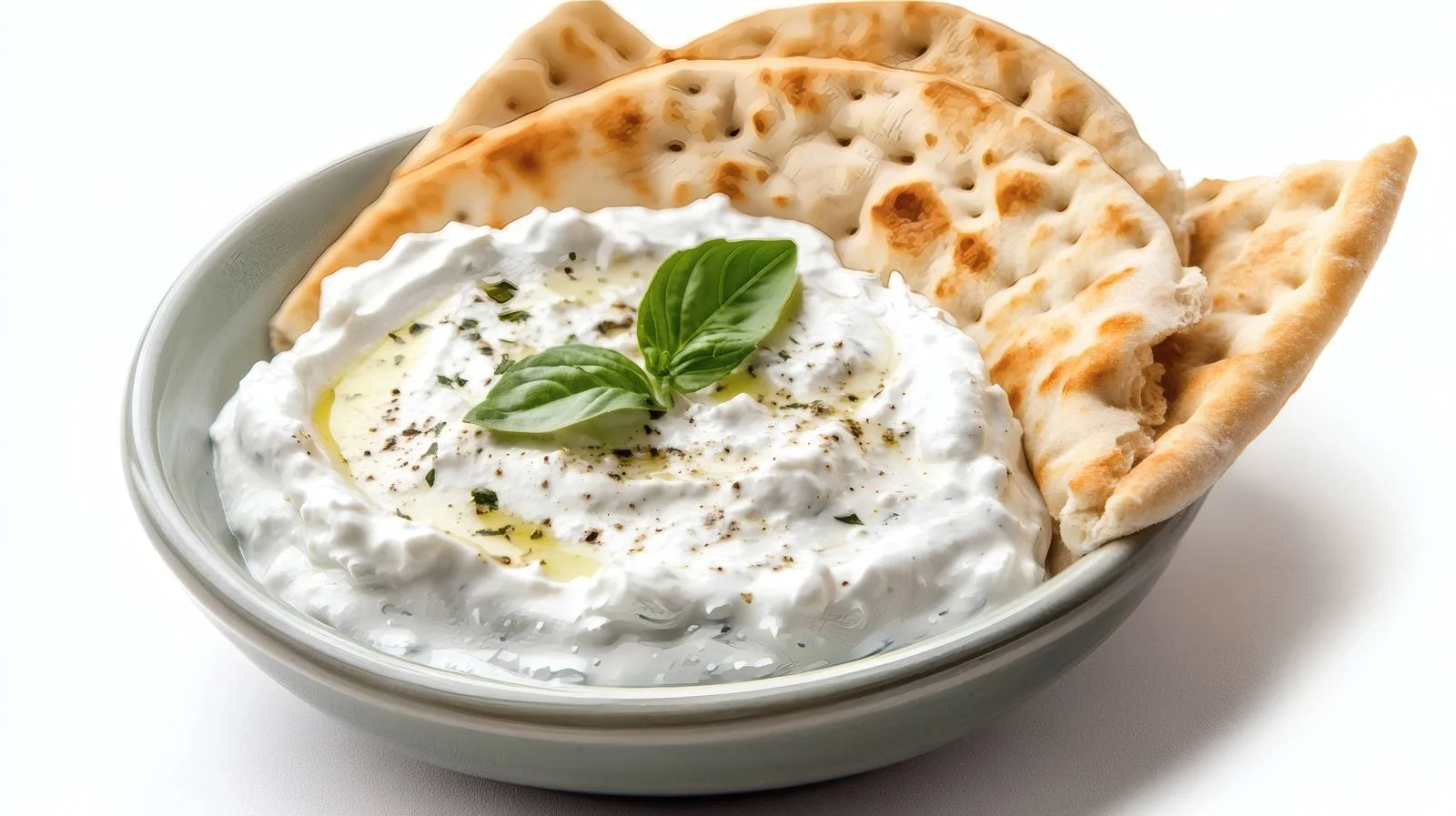 Delicious Yogurt Labneh Dip with Pita — free download from Dotvec