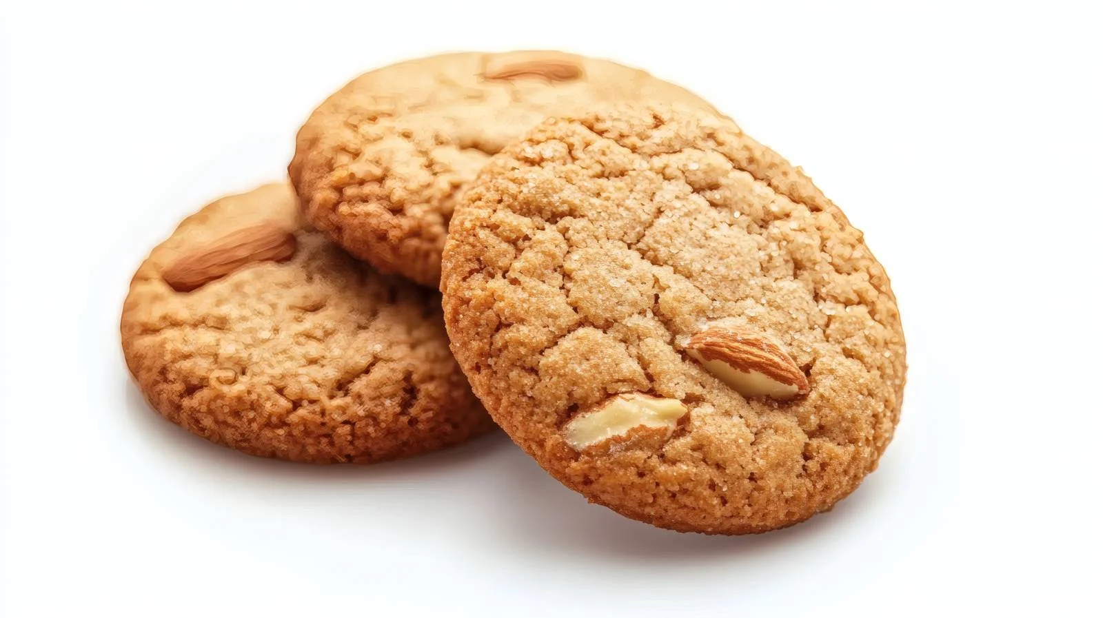 Delicious Homemade Almond Cookies on White — free download from Dotvec