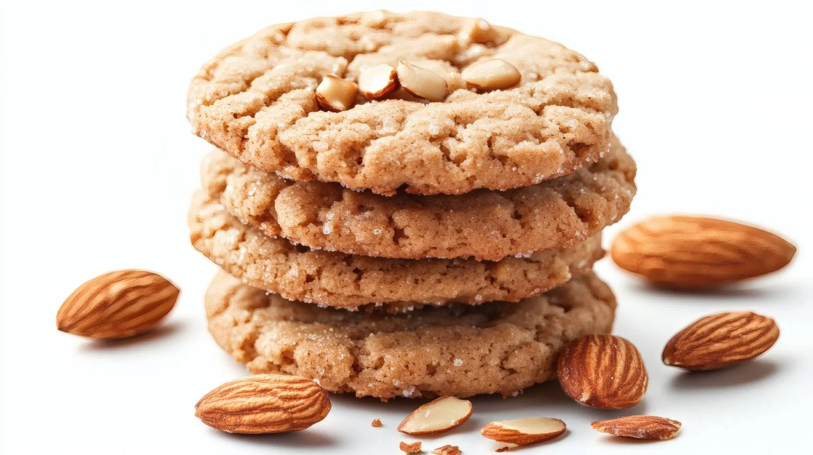 Delicious Almond Biscuits on White Background — free download from Dotvec