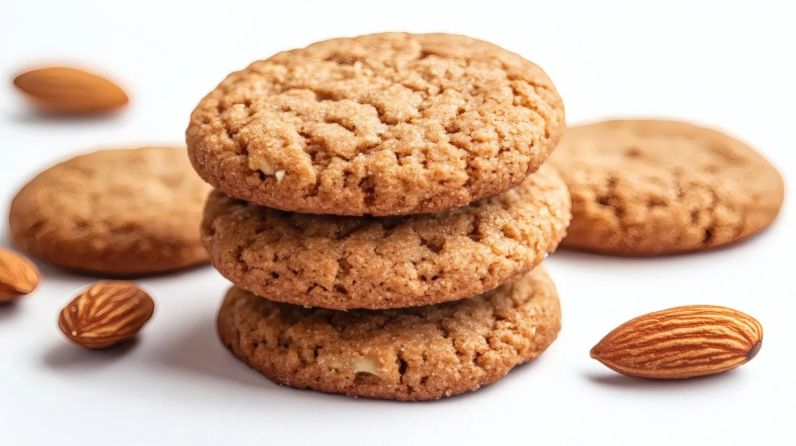 Delicious Almond Cookies on White Background — free download from Dotvec