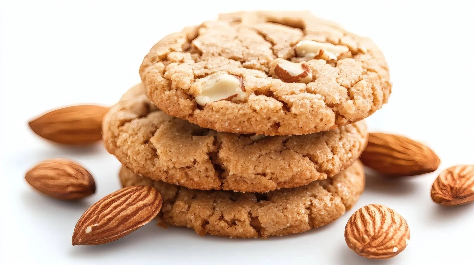 Delicious Homemade Almond Cookies on White — free download from Dotvec