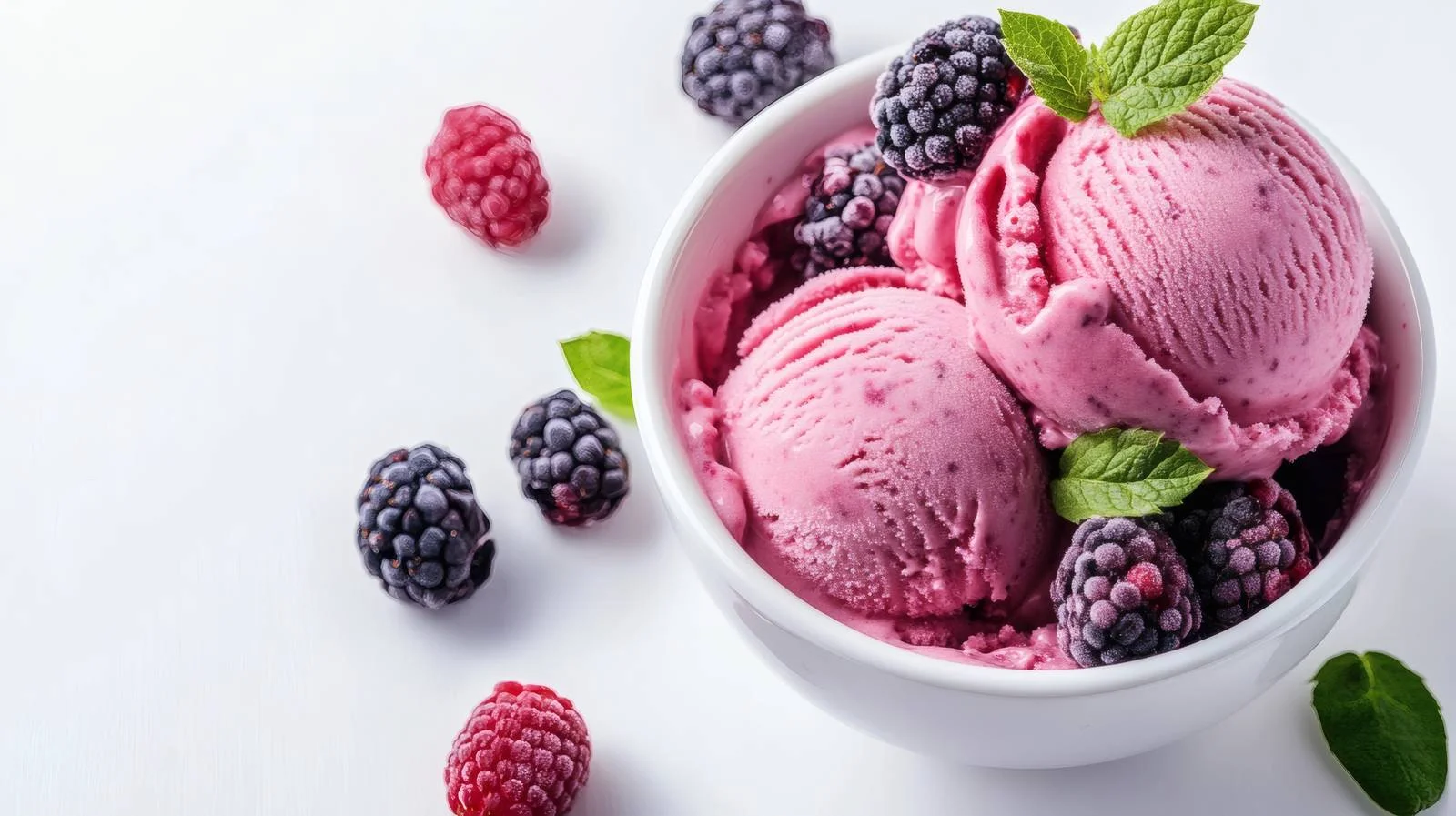 Delicious Berry Ice Cream White Background — free download from Dotvec