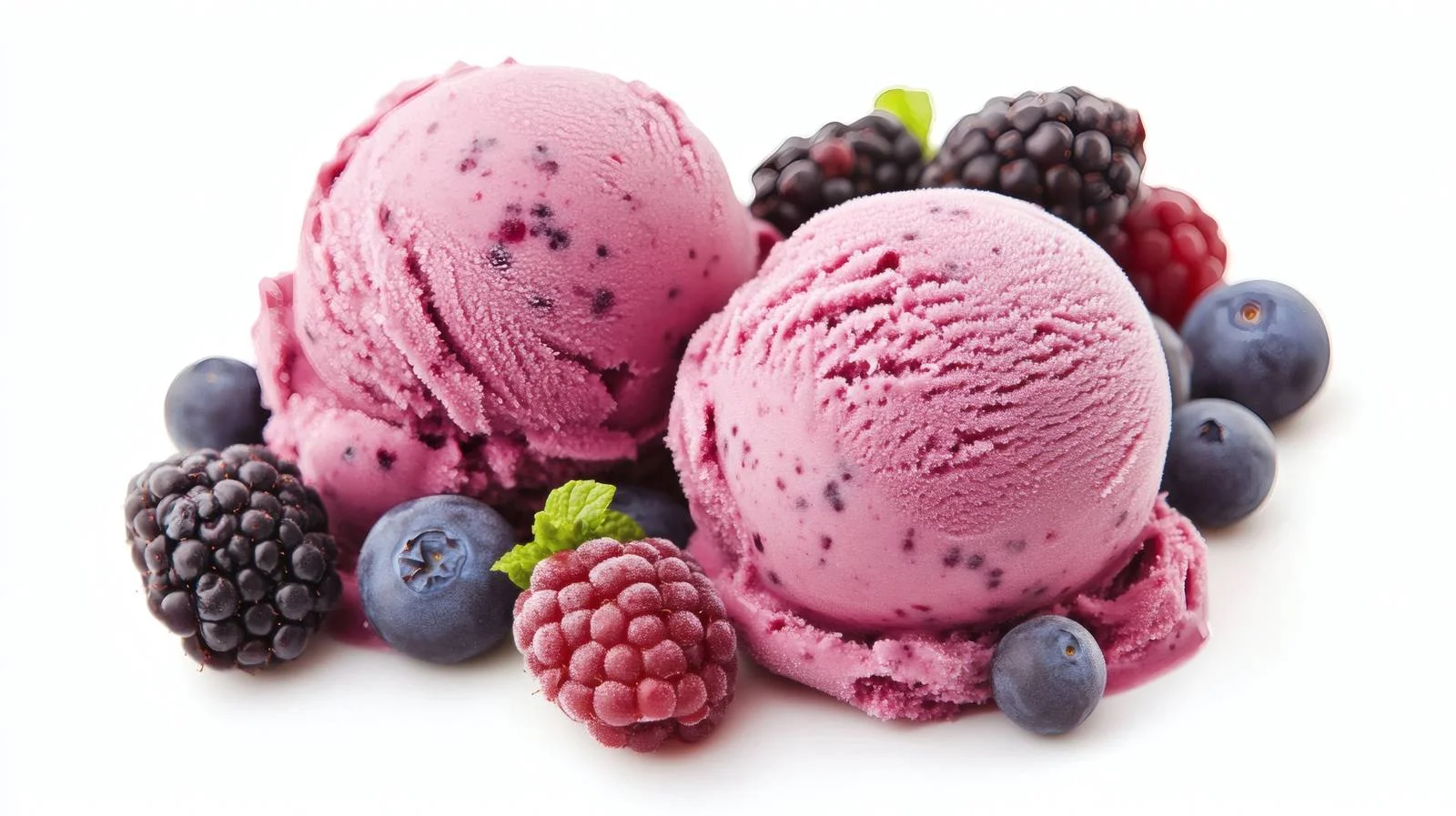 Delicious Homemade Berry Ice Cream on White — free download from Dotvec