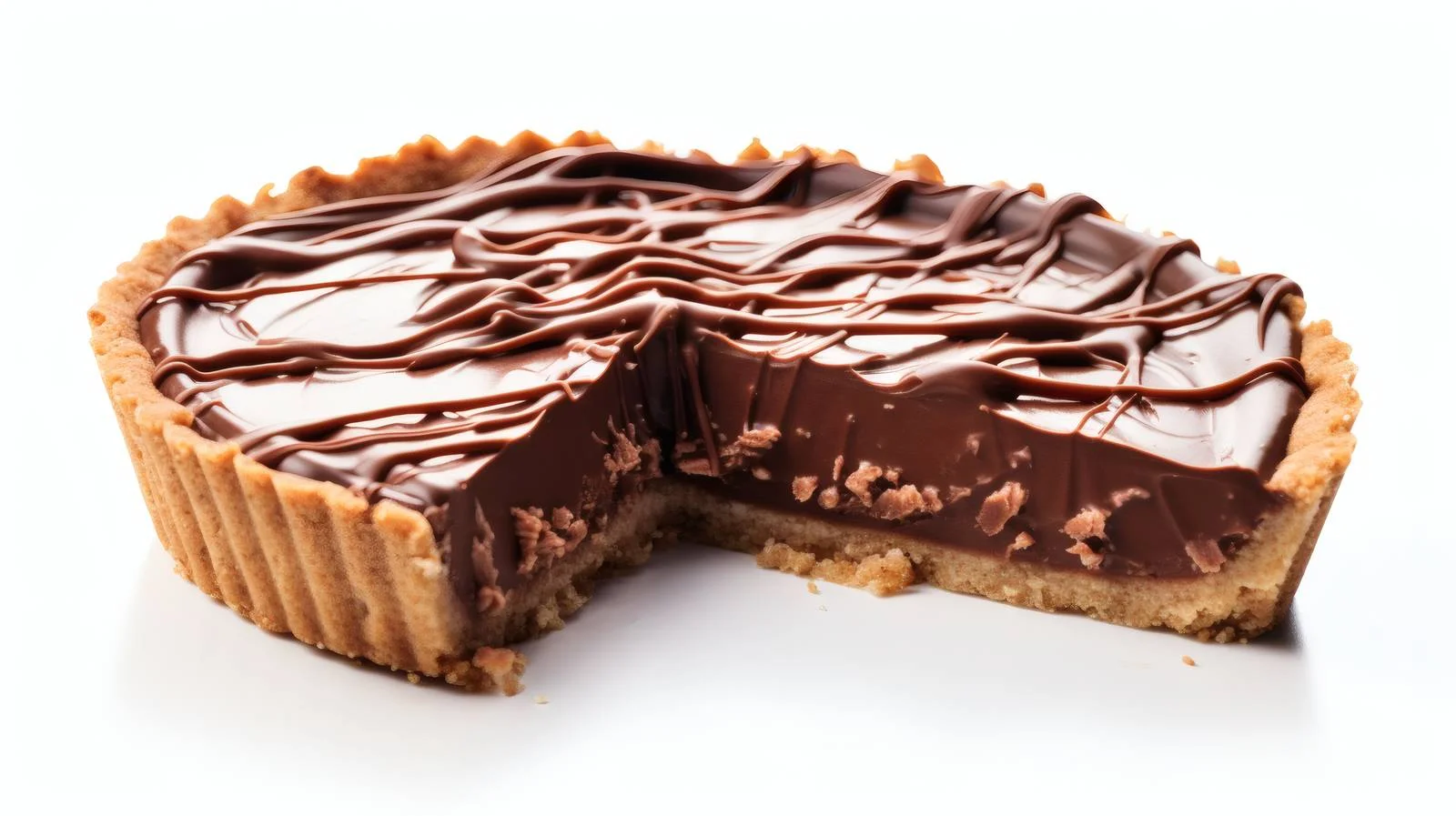 Delicious Homemade Chocolate Pie on White — free download from Dotvec