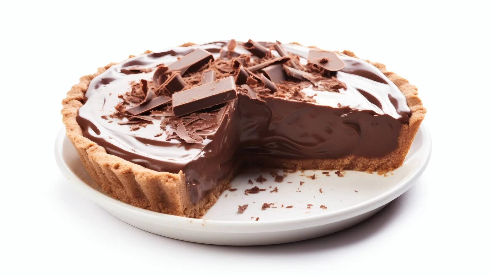 Decadent Chocolate Pie on White Background — free download from Dotvec