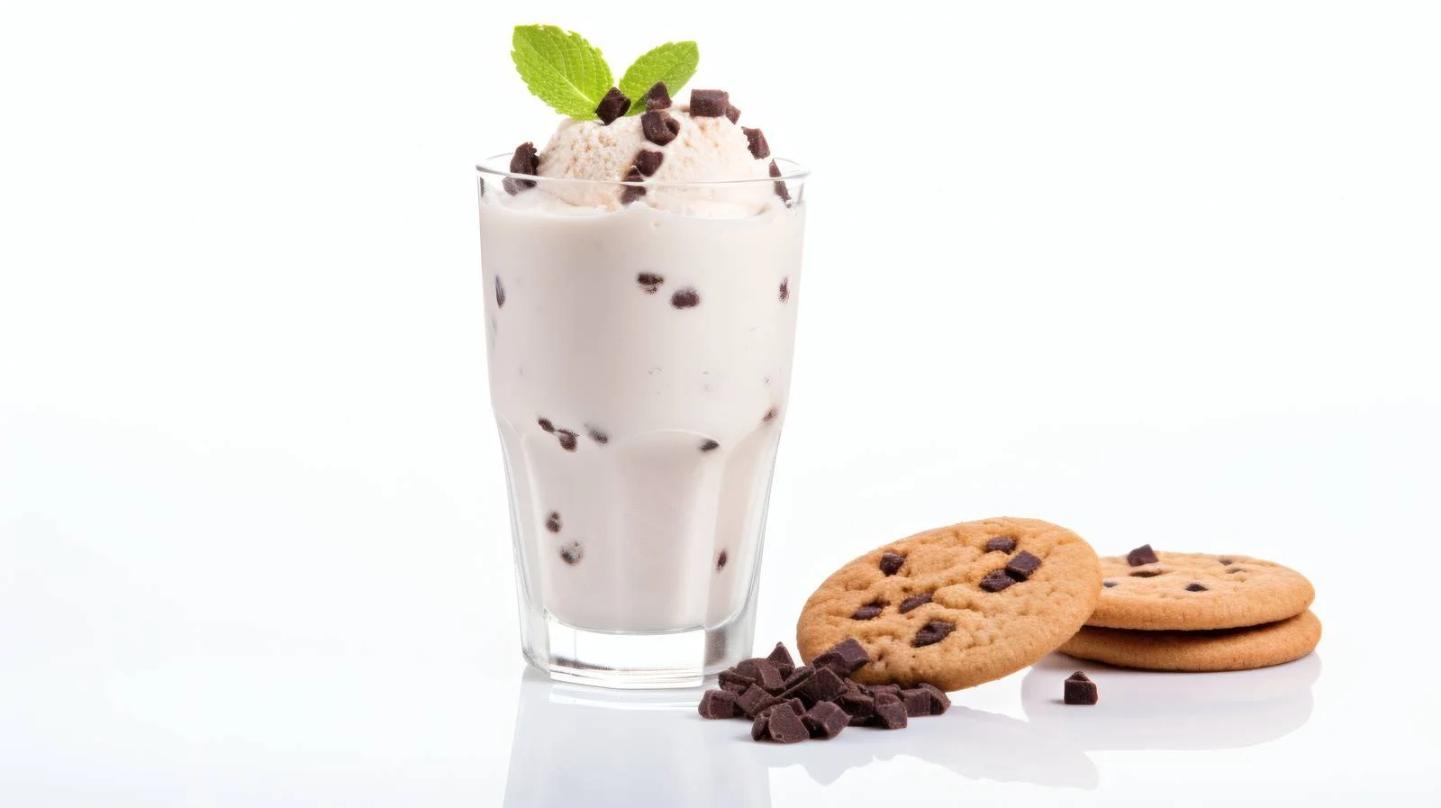 Delicious homemade milkshake and cookies on white — free download from Dotvec