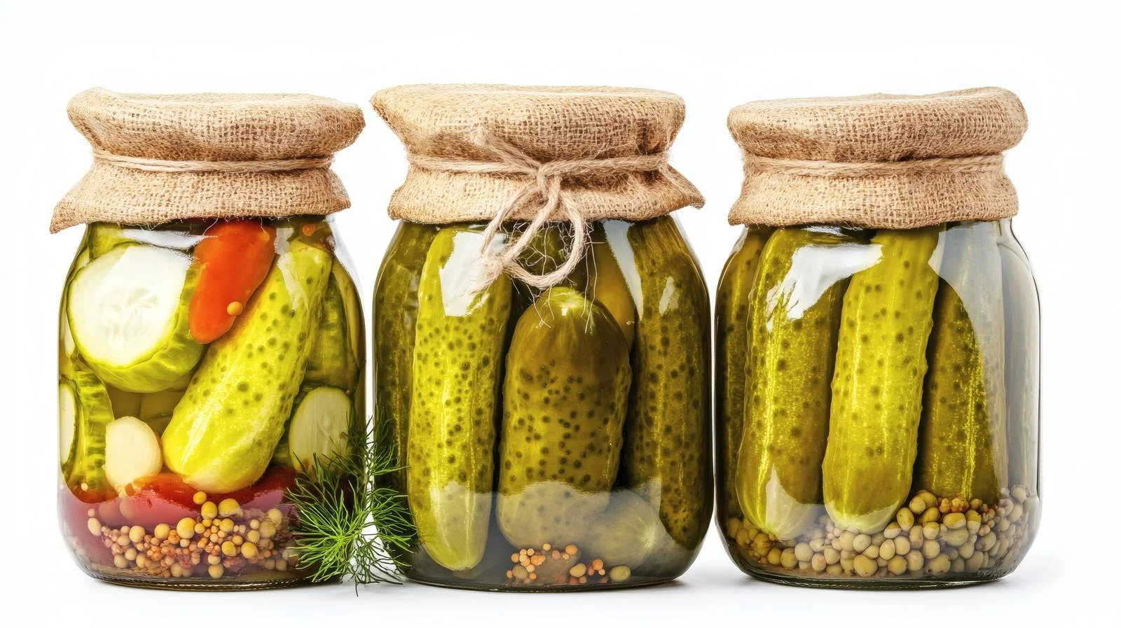 Traditional pickles on white background — free download from Dotvec