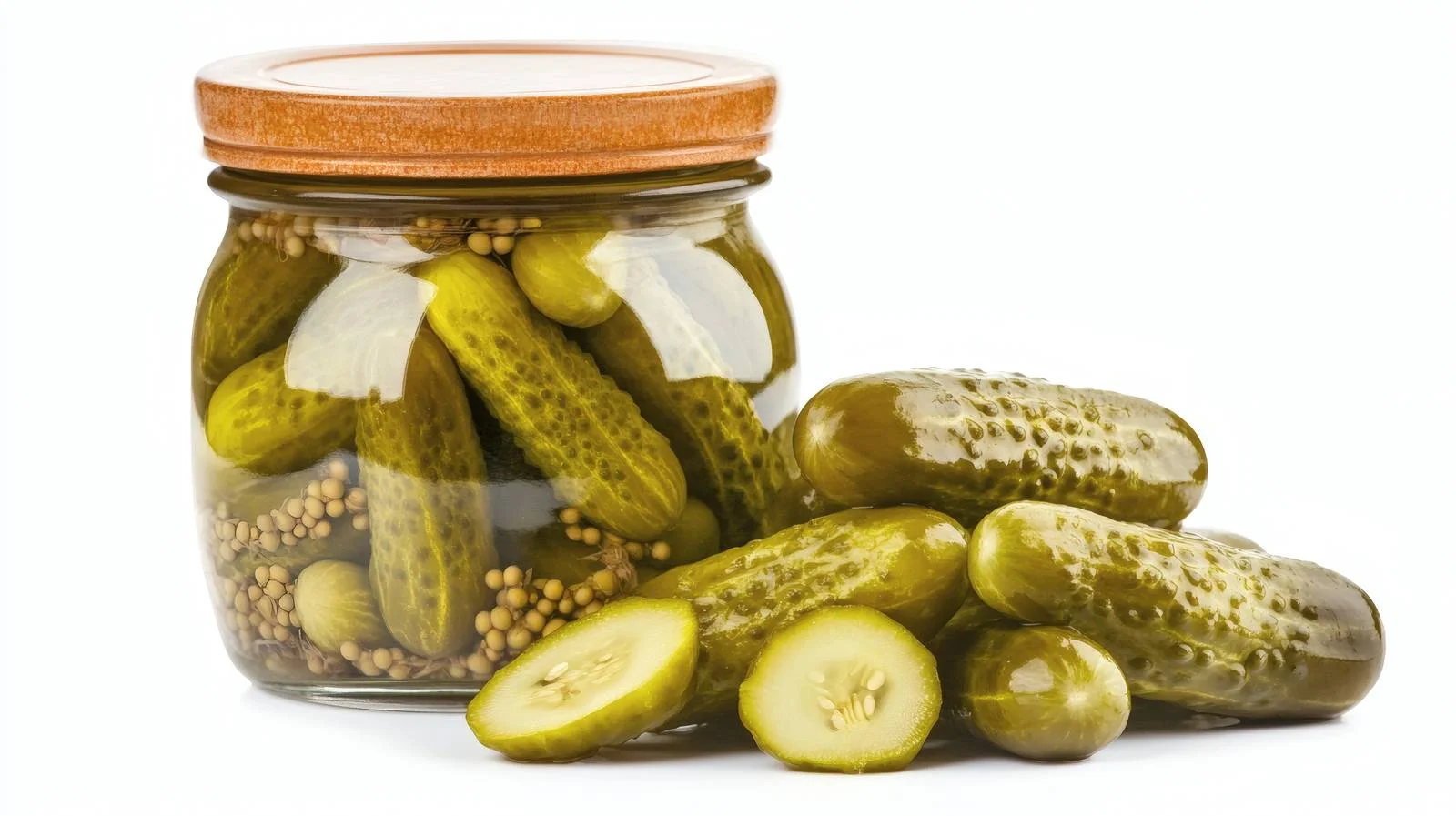 Delicious Homemade Pickles on White Background — free download from Dotvec