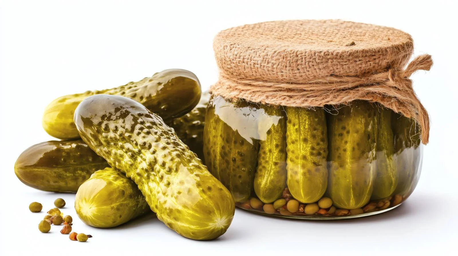 Gourmet Homemade Pickles on White Background — free download from Dotvec