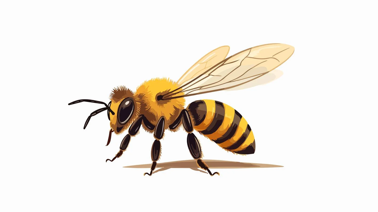 Vintage Honey Bee Cartoon Vector Drawing — free download from Dotvec