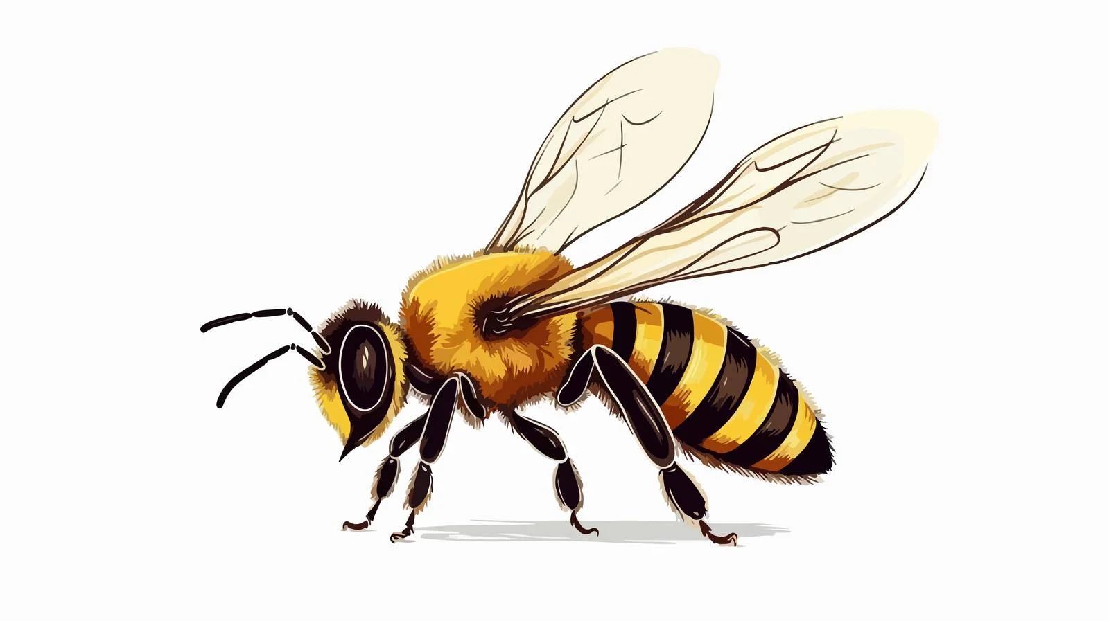 Vintage Honey Bee Vector Drawing Illustration — free download from Dotvec