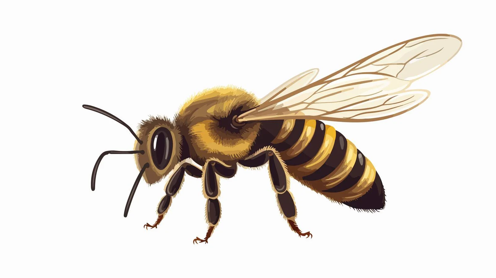 Vintage Honey Bee Cartoon Illustration — free download from Dotvec
