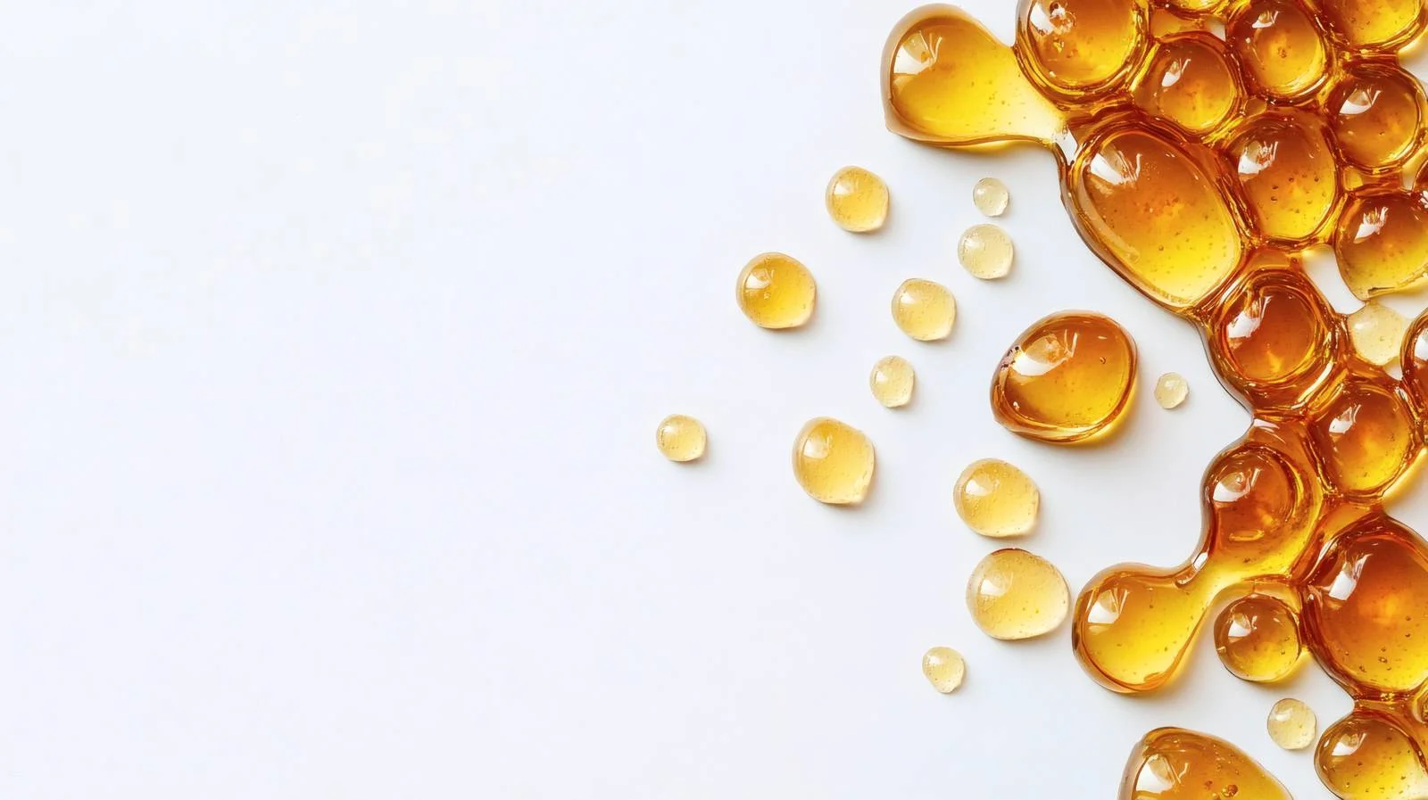Glistening Honey Drops on White Background — free download from Dotvec