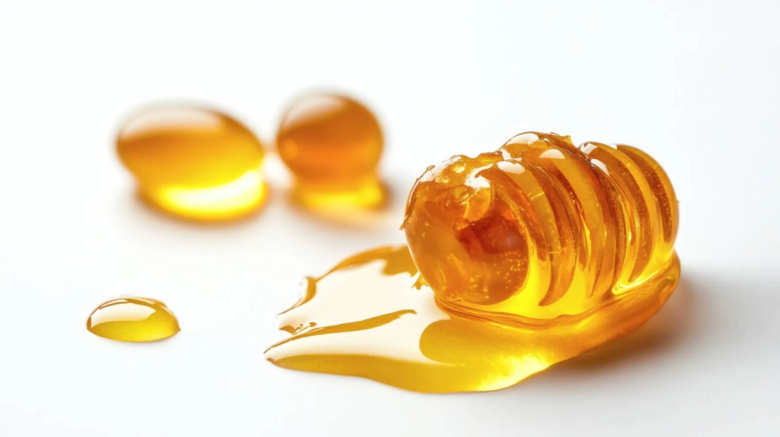 Pure Honey Drops on White Background — free download from Dotvec