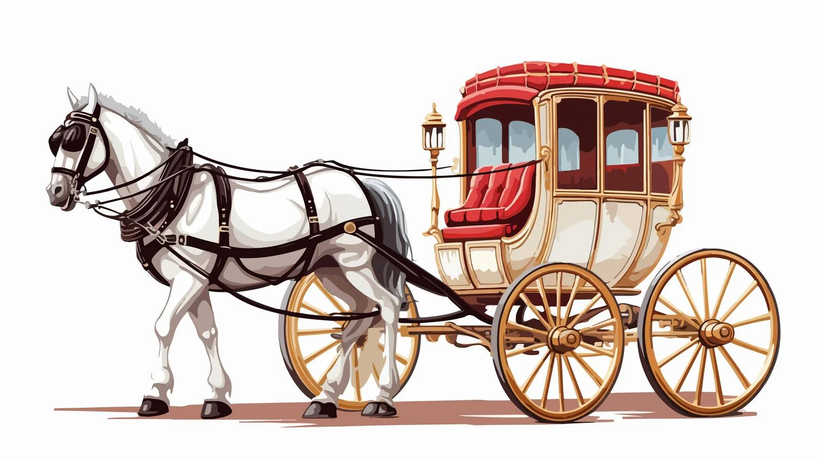 Victorian Horse Carriage with Coachman — free download from Dotvec