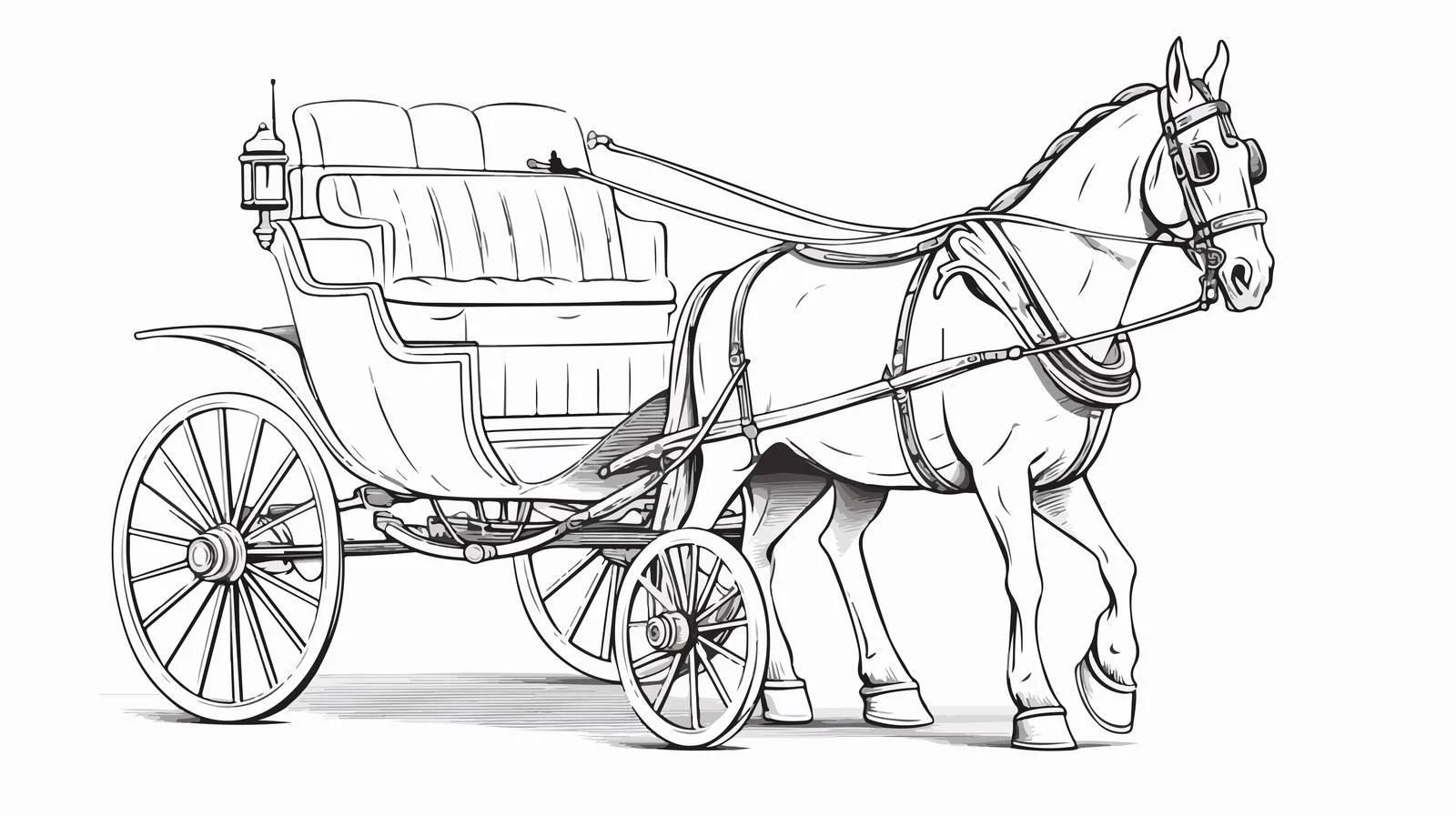 Victorian Horse Carriage with Coachman — free download from Dotvec