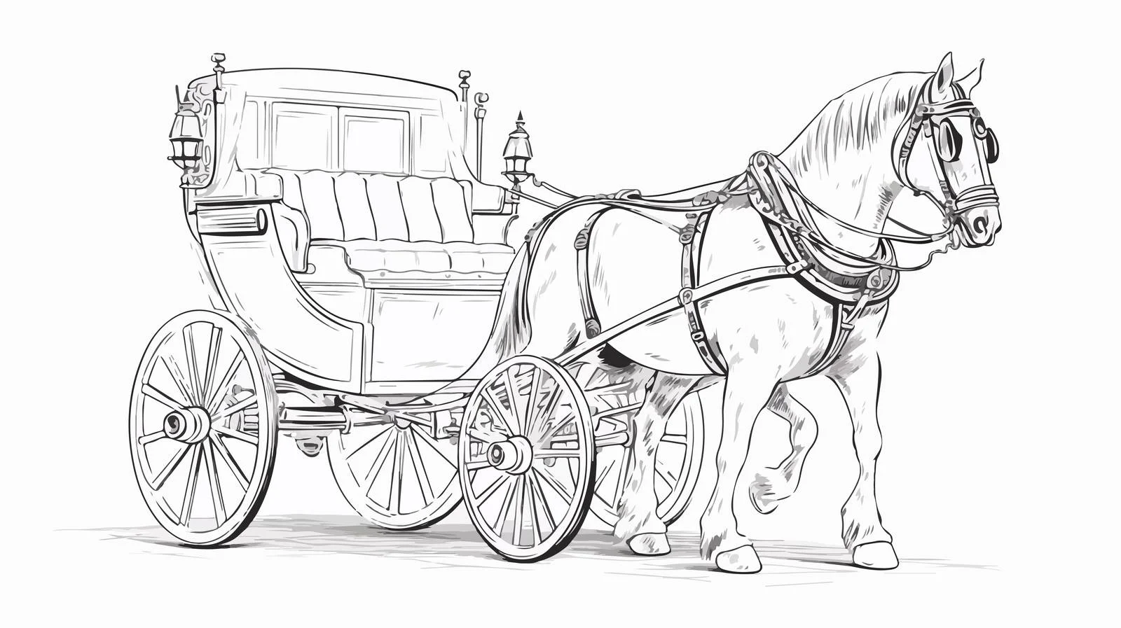 Vintage Horse Carriage and Coachman — free download from Dotvec
