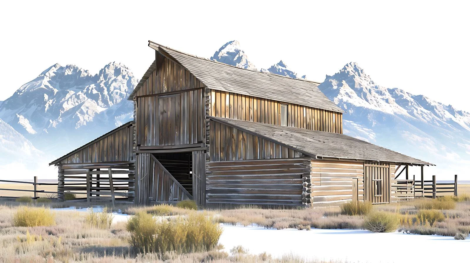 Grand Teton Horse Ranch Barn Landscape — free download from Dotvec