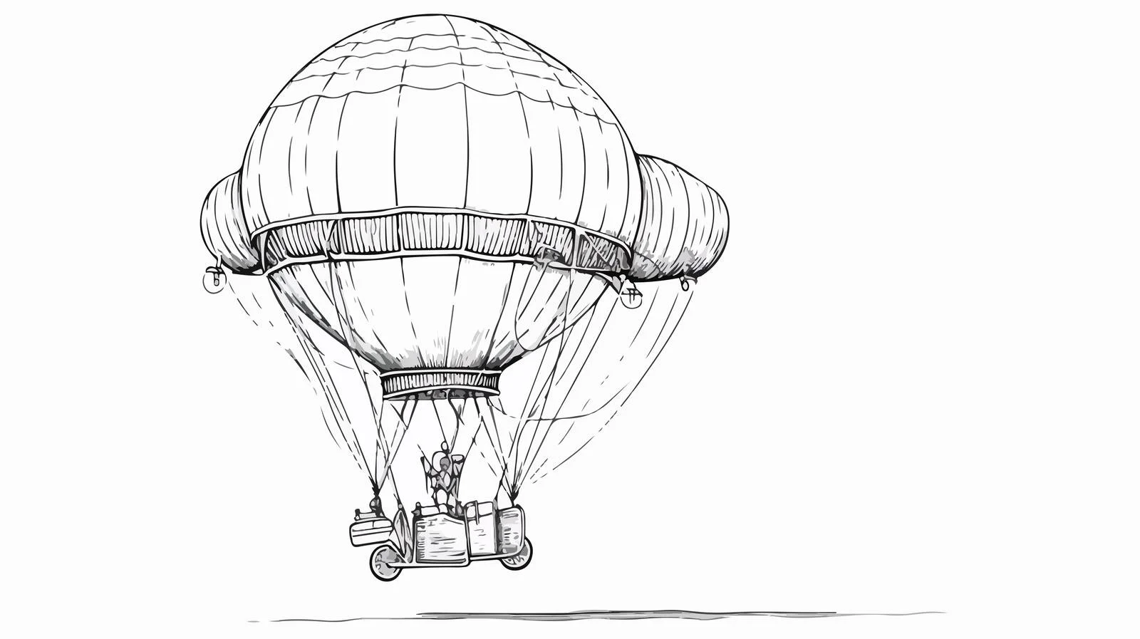 Hot Air Balloon Cartoon Vector Illustration — free download from Dotvec