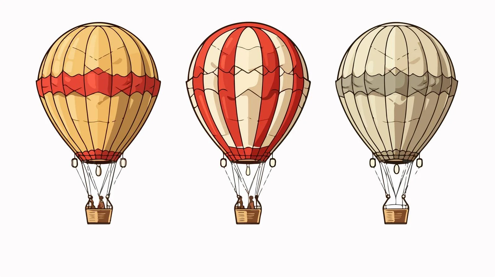 Hot Air Balloon Cartoon Sketch — free download from Dotvec