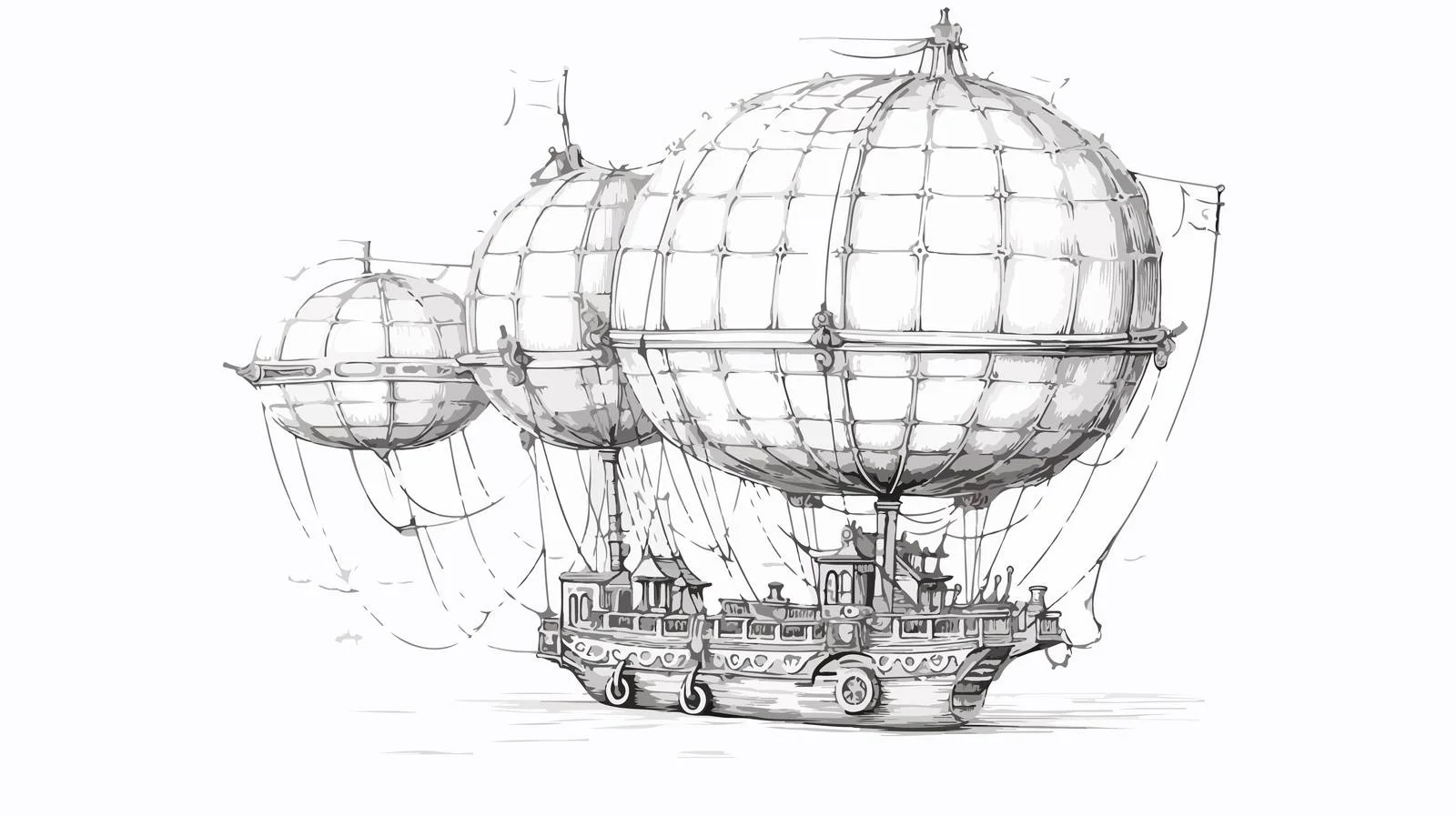 Hot Air Balloon Cartoon Illustration — free download from Dotvec