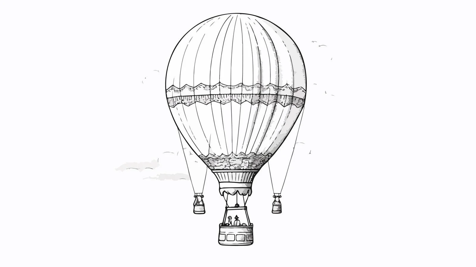 Hand-Drawn Hot Air Balloon Sketch — free download from Dotvec
