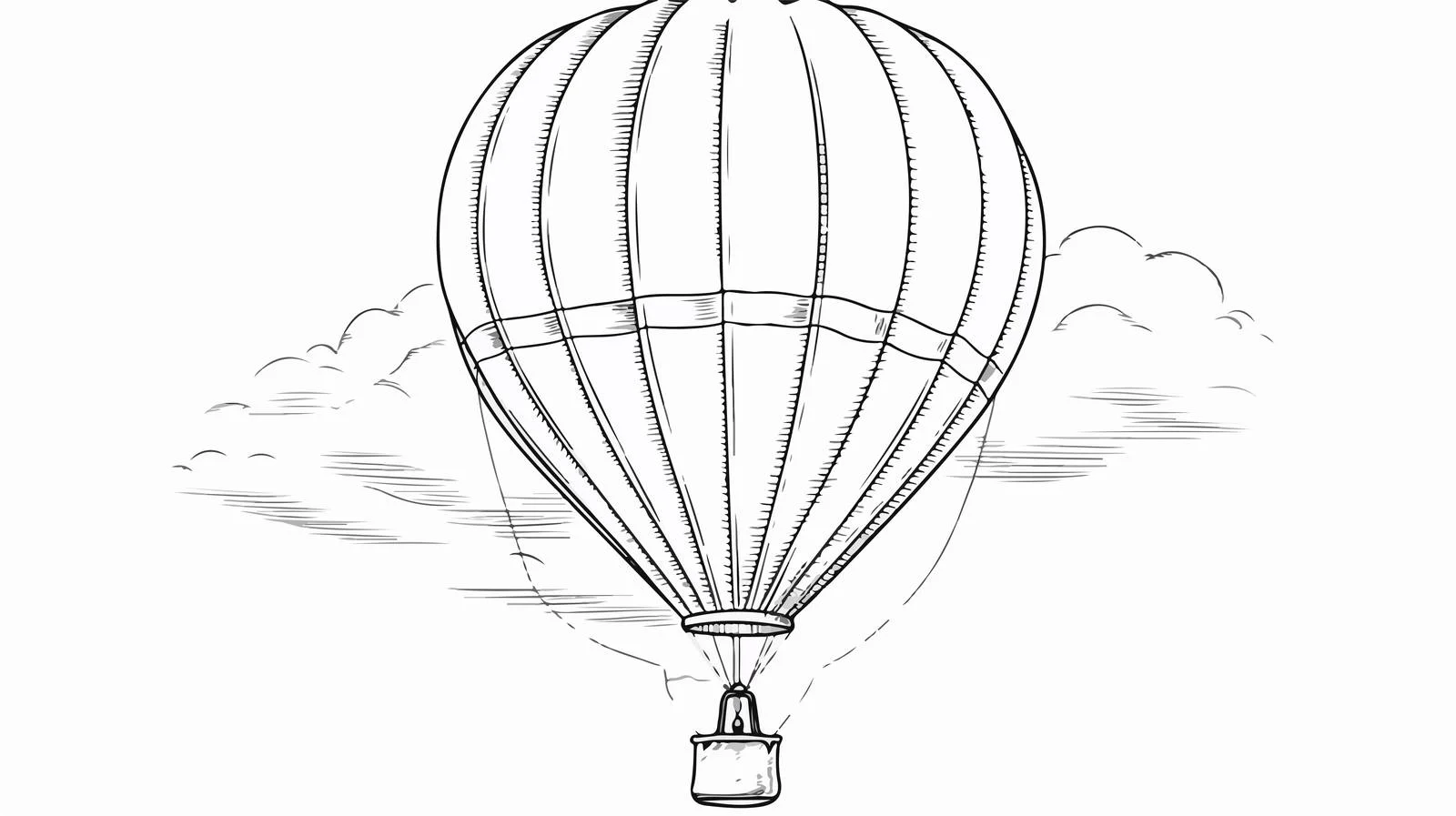 Hand-Drawn Hot Air Balloon Sketch — free download from Dotvec