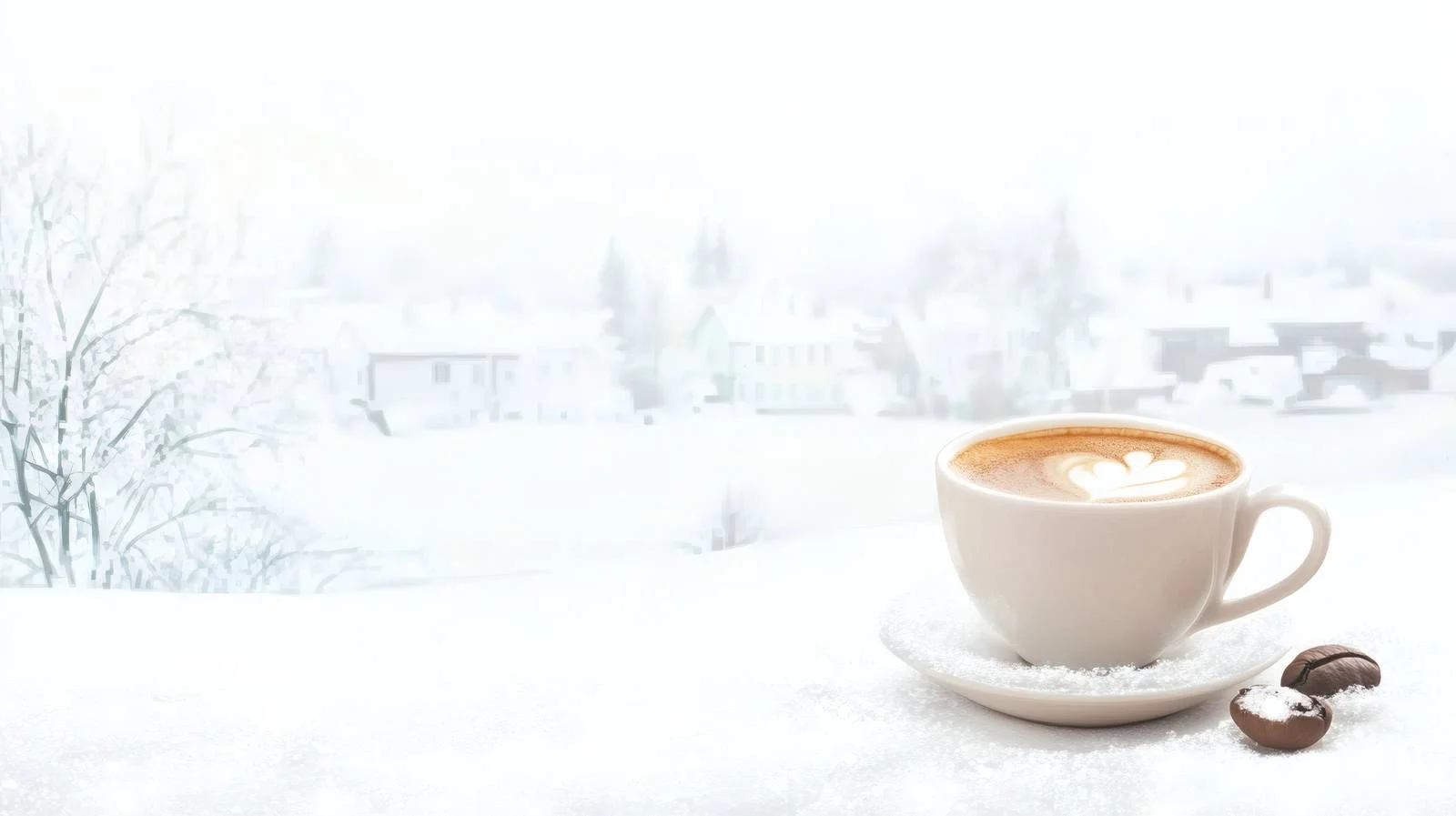 Winter Cafe Scene with Hot Coffee — free download from Dotvec