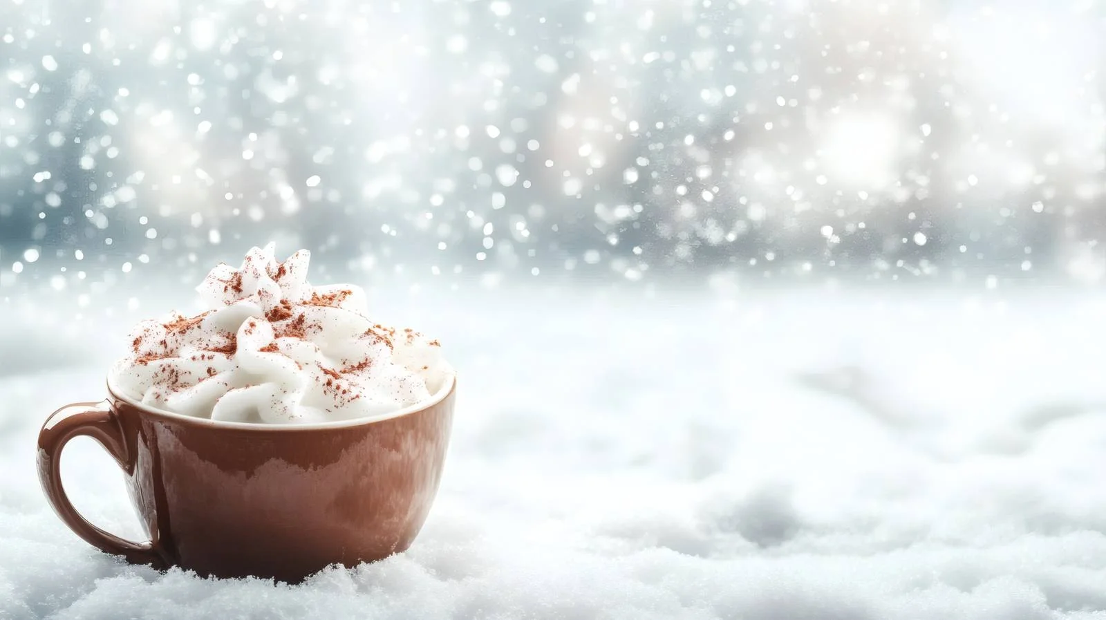 Winter Hot Beverage in Scenic Background — free download from Dotvec