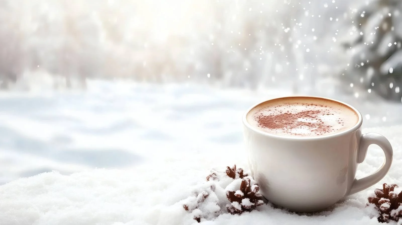 Winter Hot Beverage in Snowy Scene — free download from Dotvec