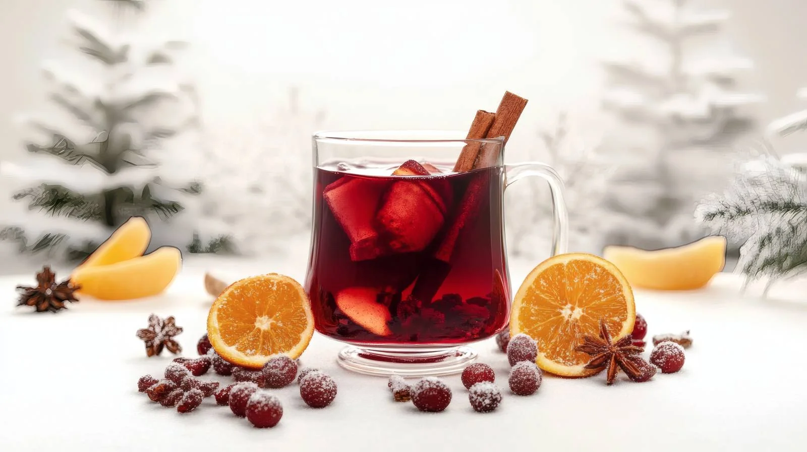 Festive Hot Mulled Wine Winter Scene — free download from Dotvec