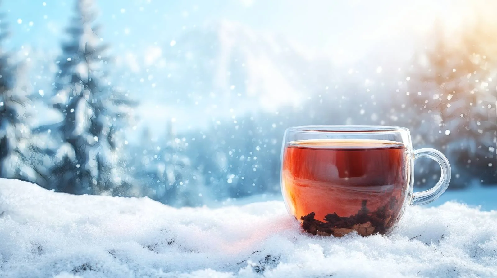 Winter Tea Scene with Isolated Background — free download from Dotvec
