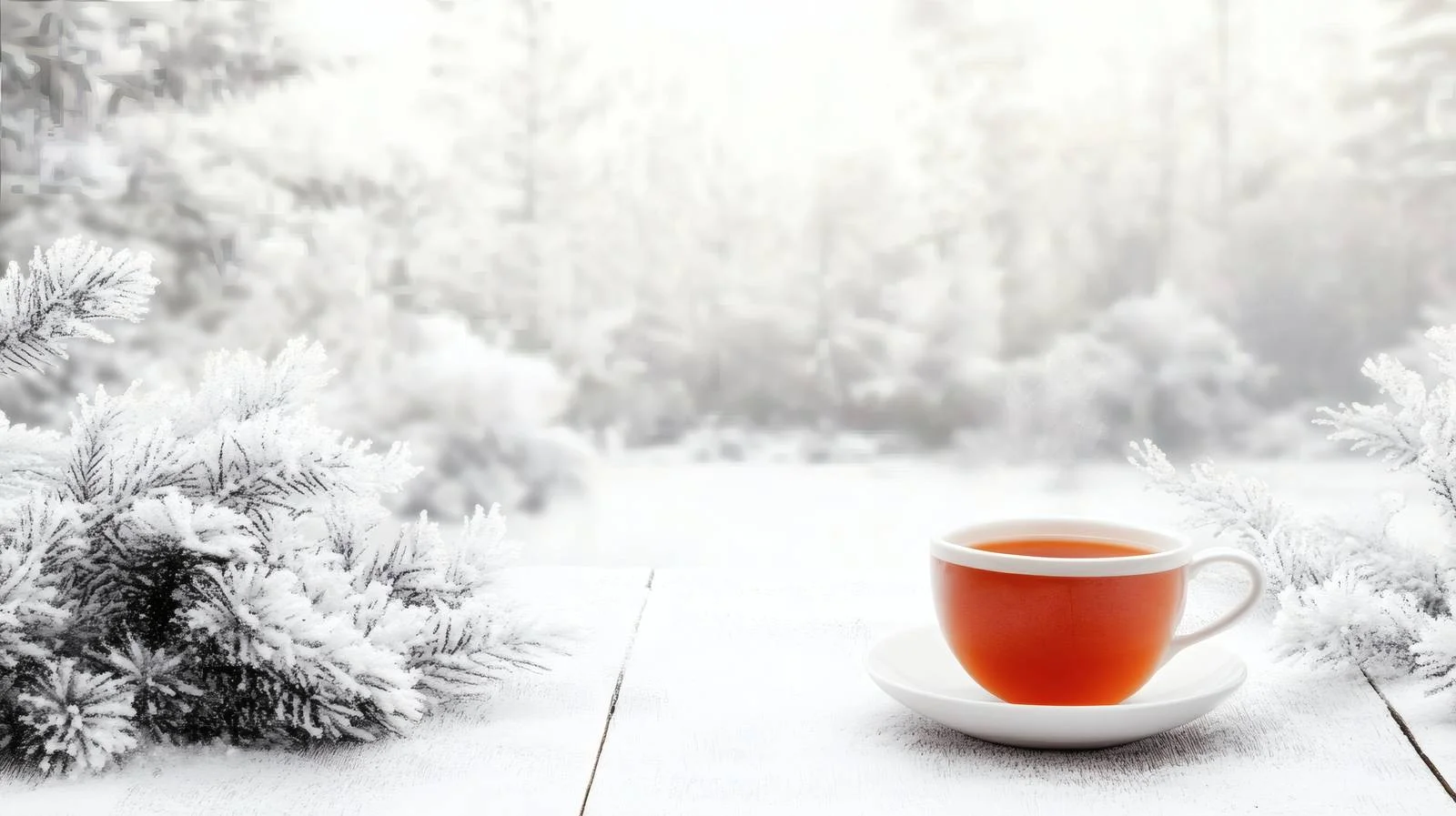 Winter Tea Hot Drink Nature Scene — free download from Dotvec