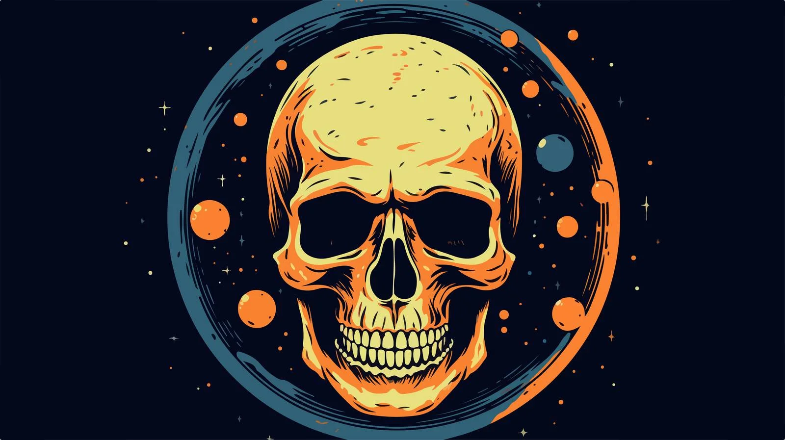 Space-themed Human Skull Artwork — free download from Dotvec