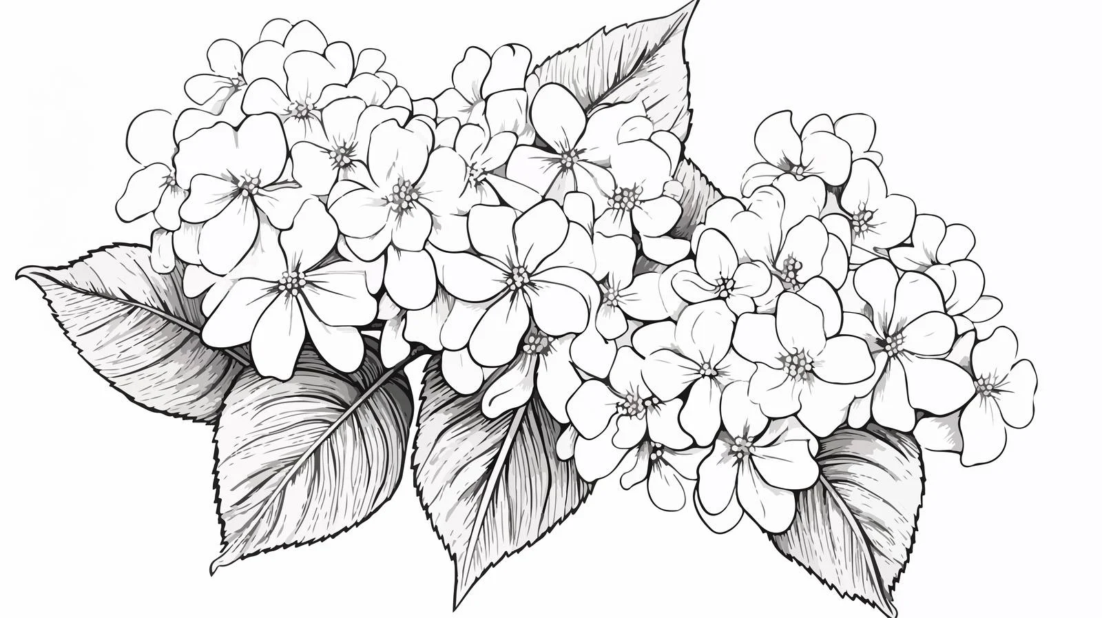 Vintage Hydrangea Engraved Botanical Illustration — free download from Dotvec