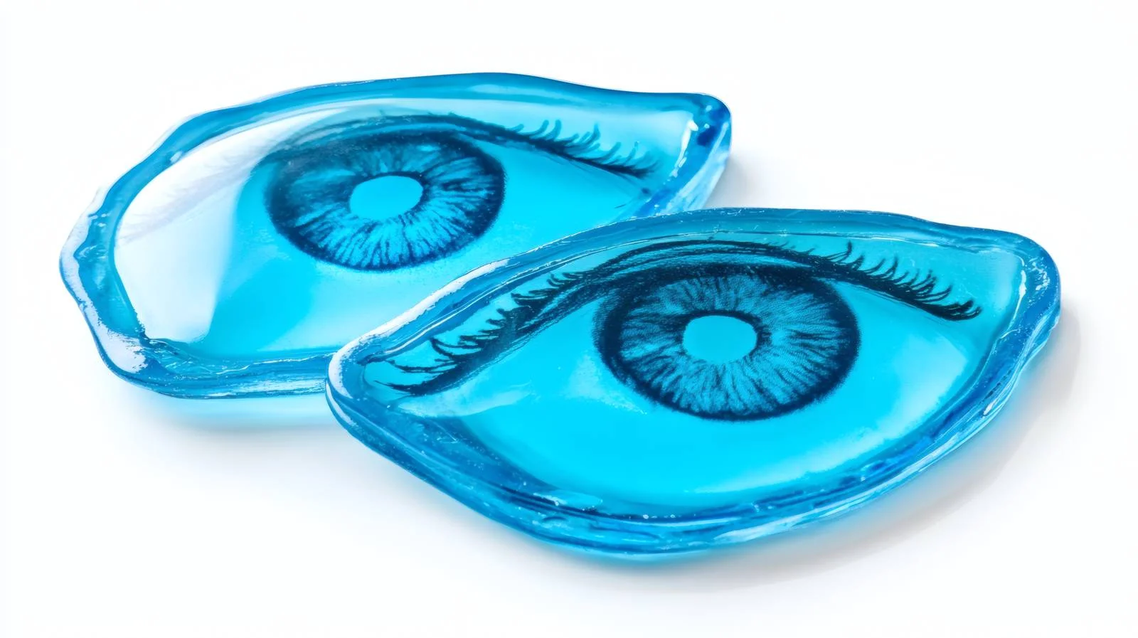 Blue Hydrogel Eye Patches on White — free download from Dotvec