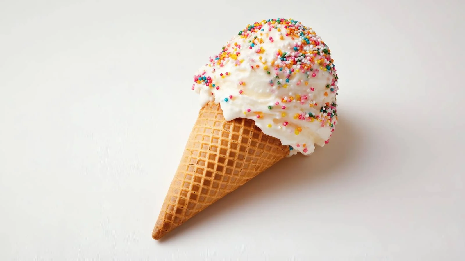 Delicious Ice Cream Cone Sprinkled White — free download from Dotvec