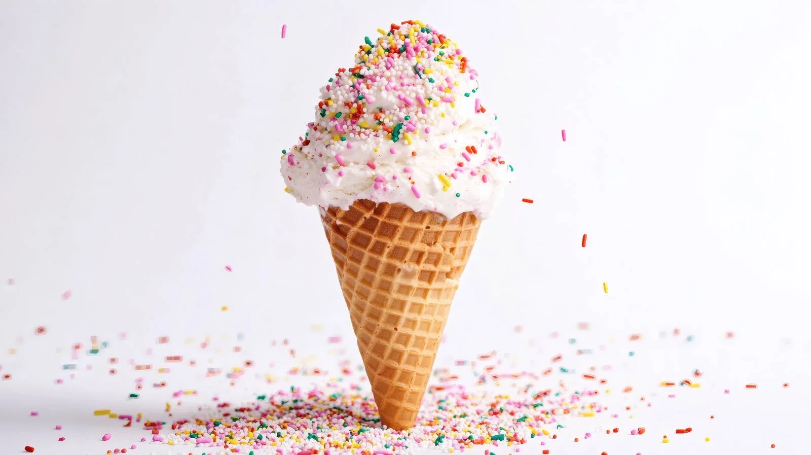 Delicious Ice Cream Cone Sugar Sprinkles — free download from Dotvec